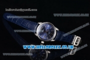 IWC Ingenieur Clone IWC 52010 Automatic Steel Case with Blue Dial Stick Markers and Blue Leather Strap