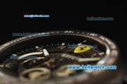 Ferrari Chronograph Quartz Movement 7750 Coating Case with Black Dial and Black Rubber Strap