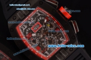 Richard Mille RM011 Swiss Valjoux 7750-SHG Automatic PVD Case with Black Rubber Strap and Skeleton Dial Numeral Markers