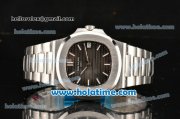 Patek Philippe Nautilus Miyota 9015 Automatic Full Steel with Dark Grey Dial and White Stick Markers