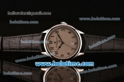Vacheron Constantin Historiques Chronometre Royal 1907 Miyota Quartz Steel Case with Arabic Numeral Markers Black Leather Strap and Grey Dial
