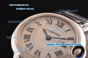 Cartier Ballon Bleu Small Swiss Quartz Stainless Steel Case Roman Markers with Stainless Steel Strap and White Dial