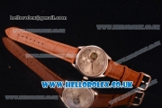 IWC Portugueser Tourbillon Hand-Wound Asia 2813 Automatic Rose Gold Case with Brown Dial Brown Leather Strap and Arabic Numeral Markers