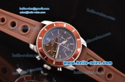 Breitling Superocean Heritage Chronograph Miyota Quartz Steel Case with Brown Dial and Brown Rubber Strap