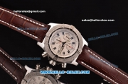 Breitling Avenger Chrono Swiss Valjoux 7750-SHG Automatic Stainless Steel Case with Brown Leather Strap and White Dial