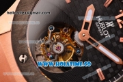 Hublot Big Bang Swiss Tourbillon Automatic Movement Rose Gold Case with Black Dial and Black Rubber Strap (PK)