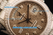 Rolex Day-Date Swiss ETA 2836 Automatic Movement Steel Case with Diamond Bezel and Diamond Strap