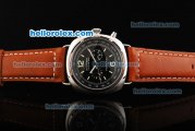 Panerai Radiomir Automatic Movement Black Dial with Steel Bezel and Brown Leather Strap