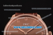 IWC Portuguese Asia 6497 Manual Winding Rose Gold Case with Brown Dial and Arbaic Numeral Markers