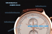 Patek Philippe Grand Complication Chronograph Miyota OS20 Quartz Rose Gold Case with Gray Dial and Stick Markers