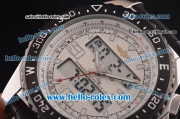 Breitling Airwolf Quartz Movement White Dial with Black Digital Display and PVD Bezel