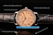 Blancpain Le Brassus Swiss ETA 2824 Automatic Steel Case with Beige Dial and Black Leather Strap
