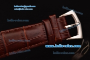 Patek Philippe Grand Complications Asia 3836 Automatic Steel Case with Brown Leather Strap Skeleton Dial Numeral Markers