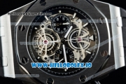 Audemars Piguet Royal Oak Offshore Tourbillon Chronograph Miyota Quartz Movement Steel Case White Dial With Stick Markers Black Rubber Strap