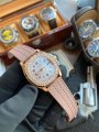 PPF most beautiful bean paste color high imitation rose gold diamond Patek Philippe AQUANAUT women's watch 5072R-001 watch