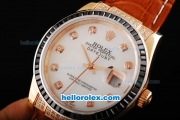 Rolex Datejust Swiss ETA 2836 Automatic Movement White Dial with Dimond Markers-Black Diamond Bezel