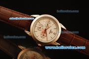 Omega De Ville Automatic Steel Case with Rose Gold Bezel and White Dial - Rose Gold Markers