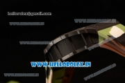 Richard Mille RM35-01 Japanese Miyota 9015 Automatic Carbon Fiber Case Skeleton Dial With Dots Markers Camouflage Rubber Strap - 1:1 Original( KV)