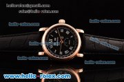 MontBlanc Star Quantième Complet Automatic Rose Gold Case with Black Dial and Black Leather Strap