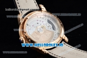 Audemars Piguet Millenary Miyota 9015 Automatic Rose Gold Case White Dial With Roman Numeral Markers Black Leather Strap