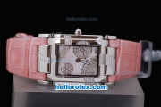 Patek Philippe Twenty-4 Limited Edition Swiss ETA Quartz Movement with White Dial Lady Size and Pink Leather Strap