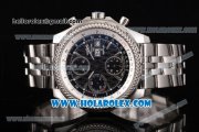 Breitling Bentley Motors Chrono Swiss Valjoux 7750 Automatic Steel Case/Bracelet with Black Dial and Silver Stick Markers (BP)