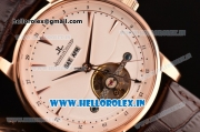 Jaeger-LECoultre Master Asia ST17 Run Fly Automatic Rose Gold Case with White Dial and Stick Markers