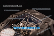 Richard Mille RM 055 Miyota 9015 Automatic Carbon Fiber Case with Skeleton Dial and White Nylon/Leather Strap
