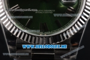 Rolex Day-Date Clone Rolex 3255 Automatic Stainless Steel Case/Bracelet with Green Dial and Roman Numeral Markers