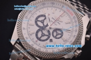 Breitling for Bentley Barnato Racing Chronograph Swiss Valjoux 7750 Automatic Steel Case/Strap with White Dial