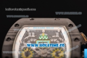Richard Mille RM 011 Felipe Massa Flyback Chronograph Swiss Valjoux 7750 Automatic Carbon Fiber Case with Skeleton Dial and White Markers - 1:1 Original