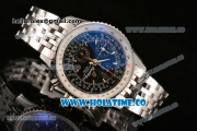 Breitling Montbrillant Datora Chrono Swiss Valjoux 7751 Automatic Steel Case/Bracelet with Black Dial and Stick Markers - 1:1 Original (J12)