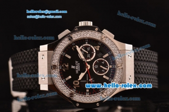 Hublot Big Bang Chronograph Swiss Valjoux 7750-SHG-CHG Automatic Steel Case with Diamond Bezel and Black Dial 1:1 Original