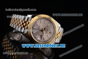 Rolex Datejust II Asia 2813 Automatic Two Tone Case/Bracelet with Grey Dial and Stick Markers (BP)