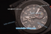 Hublot Big Bang Ferrari Swiss Valjoux 7750-SHG Automatic PVD Case with Stick/Numeral Marekrs Black Dial and Black Rubber Strap