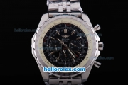 Breitling for Bentley Motors T Automatic SS Strap with Black Dial and Silver Case