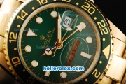Rolex GMT-Master II Automatic Movement Full Gold Case/Strap with Green Dial and Green Bezel