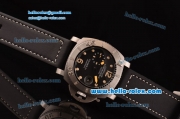 Panerai Luminor Submersible PAM00285 Asia ST25 Automatic Steel Case with Black Leather Strap Black Dial