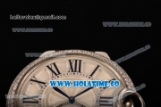Cartier Ballon Bleu De Tourbillon Asia Automatic Steel Case with White Dial and Roman Numeral Markers - Diamonds Bezel