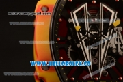 Richard Mille RM027-03 Miyota 9015 Automatic PVD Case with Black Dial and Yellow Nylon Strap