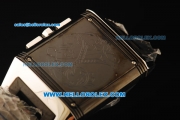 Jaeger-LeCoultre Reverso Chronograph Manual Winding Movement PVD/Steel Case with White Dial and PVD Strap