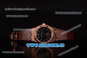 Audemars Piguet Royal Oak 41MM Swiss Tourbillon Manual Winding Rose Gold Case with Black Dial Diamonds Bezel and Stick Markers (FT)