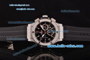 Hublot Big Bang Chrono Swiss Valjoux 7750-DD Automatic Steel Case Diamond Bezel with Black Rubber Strap and Black Dial