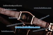 Vacheron Constantin Malte Tourbillon Swiss Tourbillon Manual Winding Rose Gold Case with Brown Alligator Strap and Black Dial