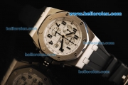 Audemars Piguet Royal Oak Offshore Chronograph Quartz Movement with White Dial and Black Marking and strap