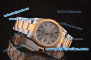 Rolex Datejust Automatic Two Tone Strap with Gold Bezel and Silver Dial