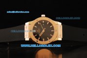 Hublot Classic Fusion Swiss ETA 2824 Automatic Movement Rose Gold Case with Black Dial and Black Rubber Strap