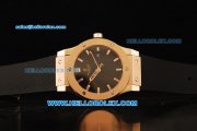 Hublot Classic Fusion Swiss ETA 2824 Automatic Movement Rose Gold Case with Black Dial and Black Rubber Strap