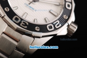 Tag Heuer Aquaracer 500 Calibre 5 Swiss ETA 2892 Automatic Movement Black Bezel with White Dial and White Stick Markers