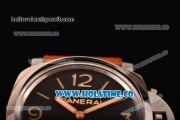 Panerai Luminor 1950 3 Days PAM372 O Clone P.3000 Manual Winding Steel Case with Black Dial Brown Leather Strap and Stick/Arabic Numeral Markers - 1:1 Original (ZF)